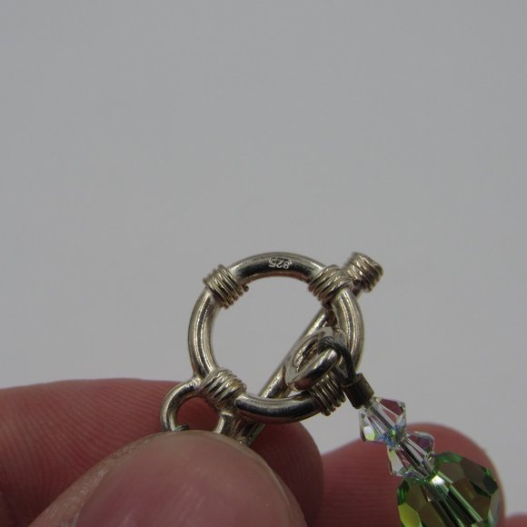 7.5" Sterling Silver Butterfly & Crystal Bracelet - Picture 2 of 4